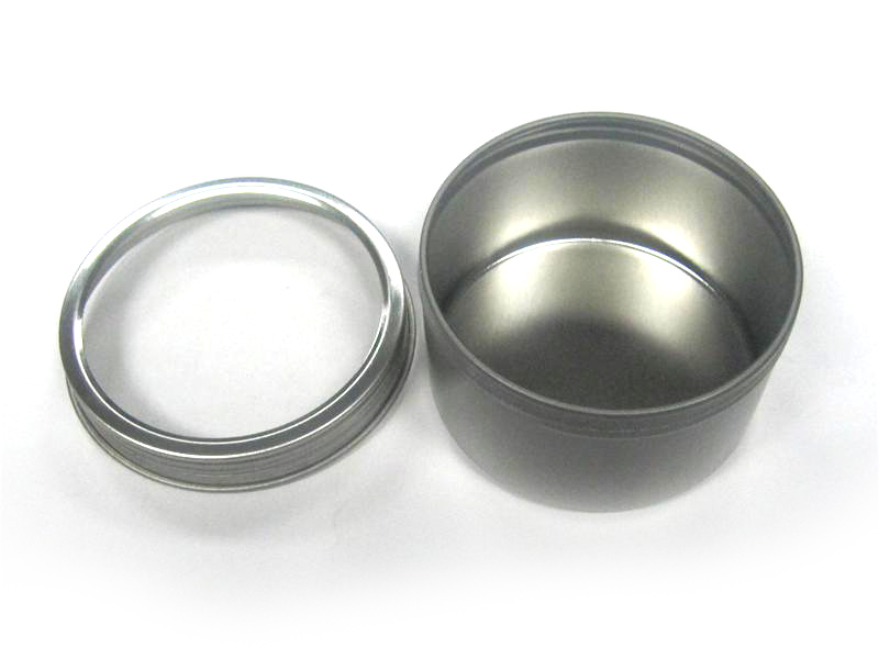 Round Tea Tin Box with Clear Window