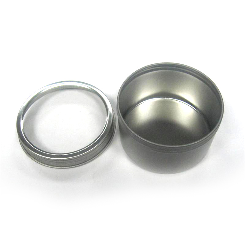 Round Tea Tin Box with Clear Window