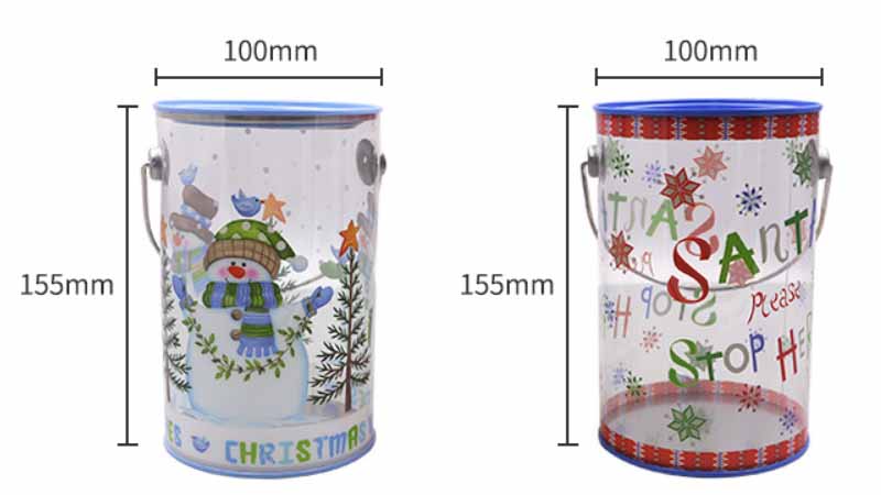 transparent candy chocolate tin can